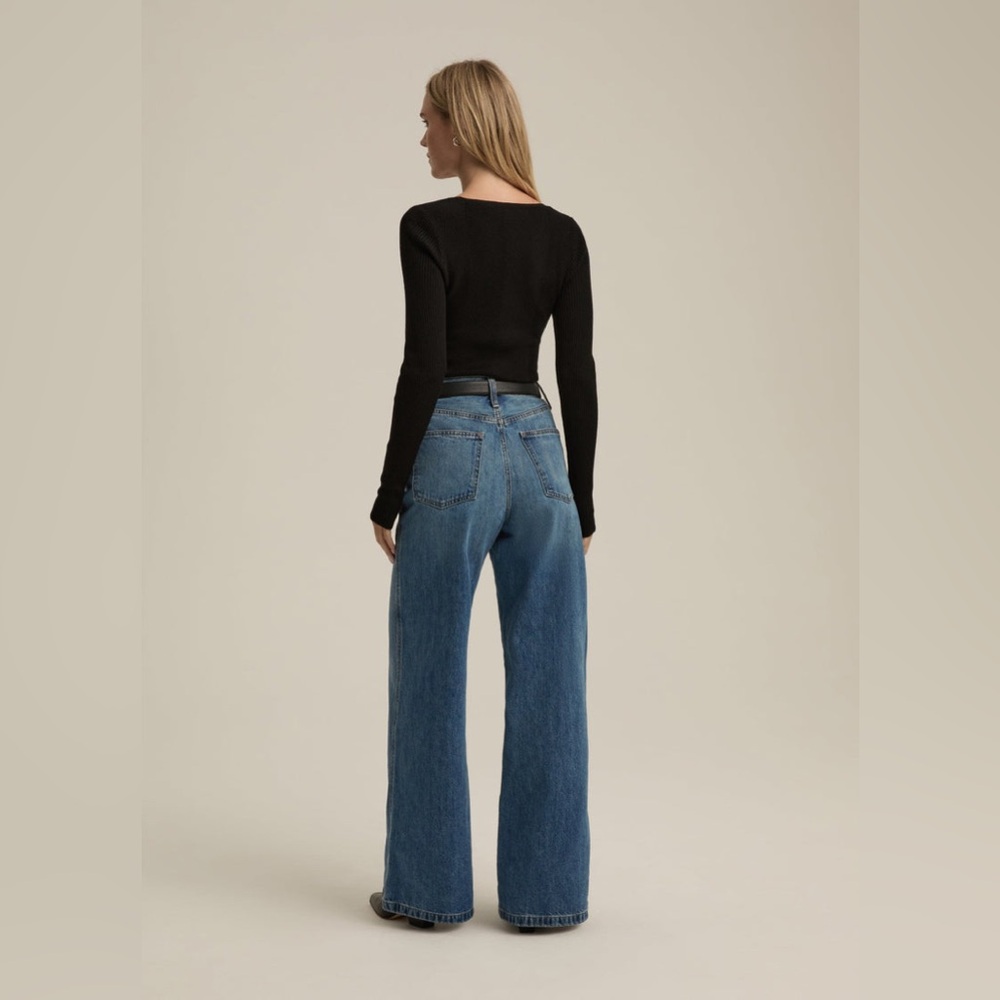 NWOT $228 Favorite Daughter Masha Super High Rise Wide Leg Jeans Distressed 26
